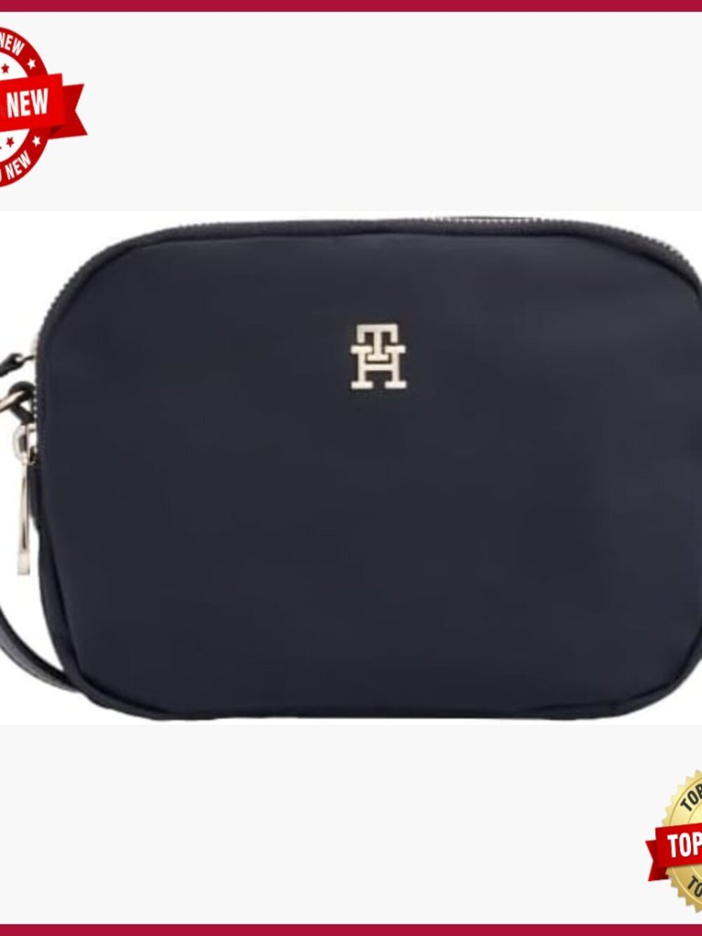 Small Crossbody Bag with Adjustable Strap, Dual Pockets, Zip Closure